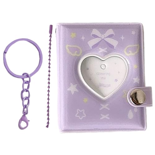 Álbum de fotos pequeño – Soporte de PVC impermeable y portátil – Llavero y libro pequeño para parejas coleccionistas adolescentes, cumpleaños, San Valentín, viaje, bolsa