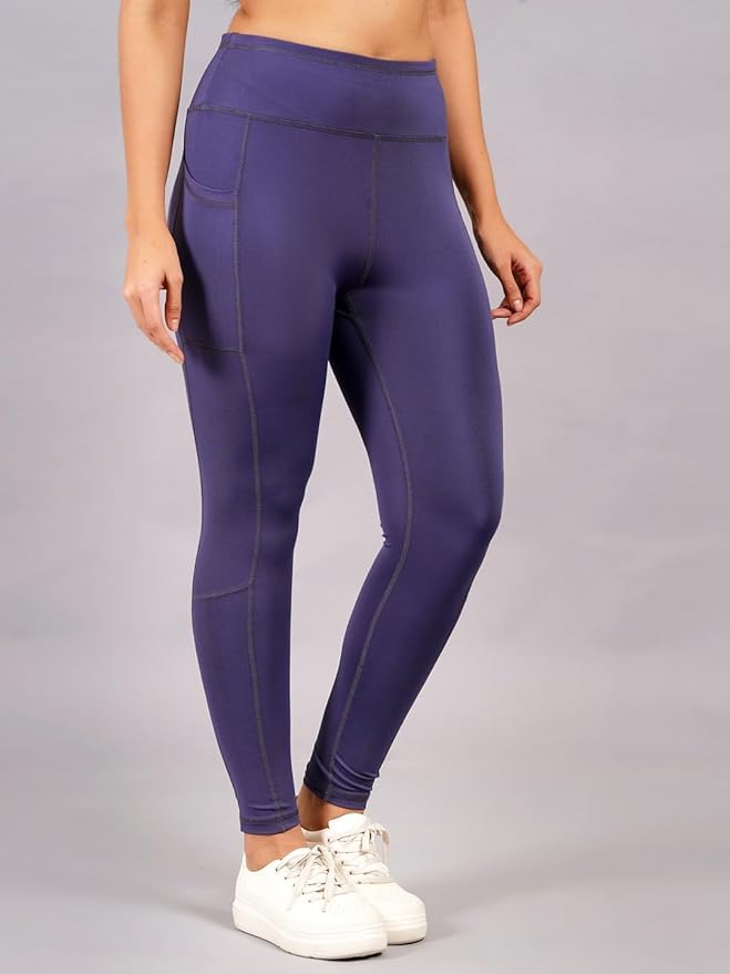 Image of NEVER LOSE Thick High Waist Yoga Pants with Pockets, Tummy Control Workout Running Yoga Leggings for Women