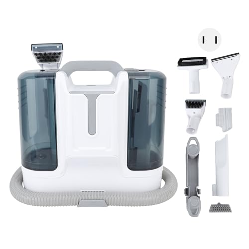 Deep Cleaning, Dual Tank Portable Carpet Cleaner 450W High Power 15Kpa Strong Suction, Spot Clean Machine for Sofa, Curtain with Water Tanks (US Plug 110V)