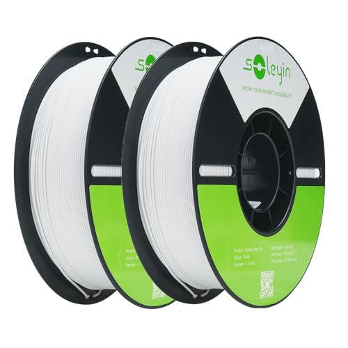 Image of Cregrant3D Soleyin Filament 1.75mm Ultra PLA Filament for 3D Printing High Speed 30-300mm /s Accuracy + /- 0.02mm, 1kg Spool (2.2lbs), Fit Most FDM 3D Printer, Soleyin by Creality Filament, PLA White*2