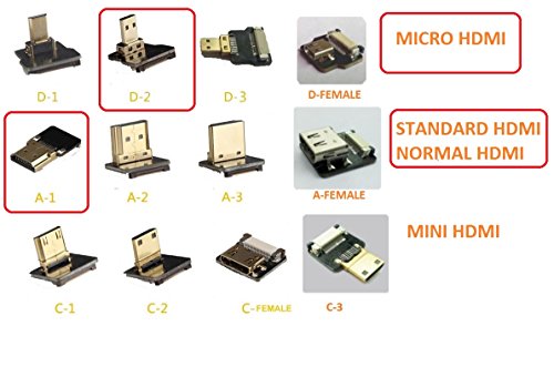 Flat Slim Fpv Hdmi Cable Micro Hdmi Male 90 Degree To Standard Hdmi Male Full Size Hdmi Normal Hdmi Compatible With Gopro Sony Alpha Sonya7Rii A7Sii A9 A6500 A6300（Not For A6000 Black 50Cm #TOP6