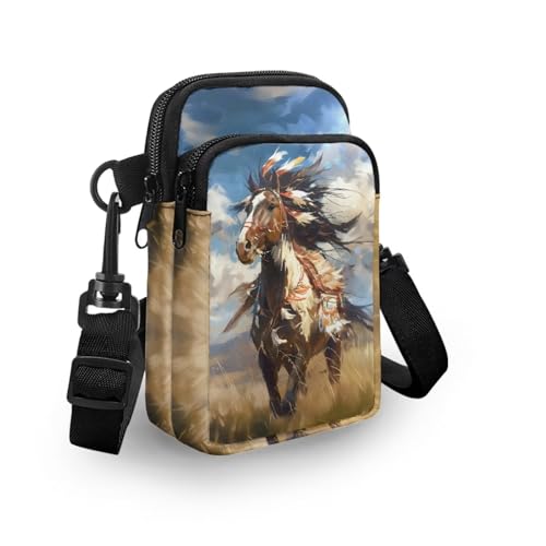 Image of Hawaiian Tribal Small Crossbody Bags for Women Cell Phone Bag Purse, Sea Turtle Zipper Sling Purses Shoulder Bag