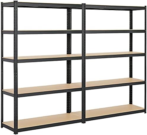 Yaheetech Garage Shelving Units Heavy Duty 5 Tier Metal Storage Shelves Shed Utility Rack,180cm x 120cm x 45cm,175KG Per Shelf