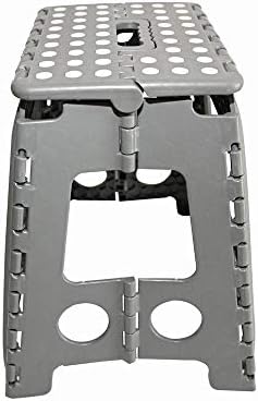 KCT Portable Folding Step Lightweight Multi Purpose Home Stool Plastic Seat Grey