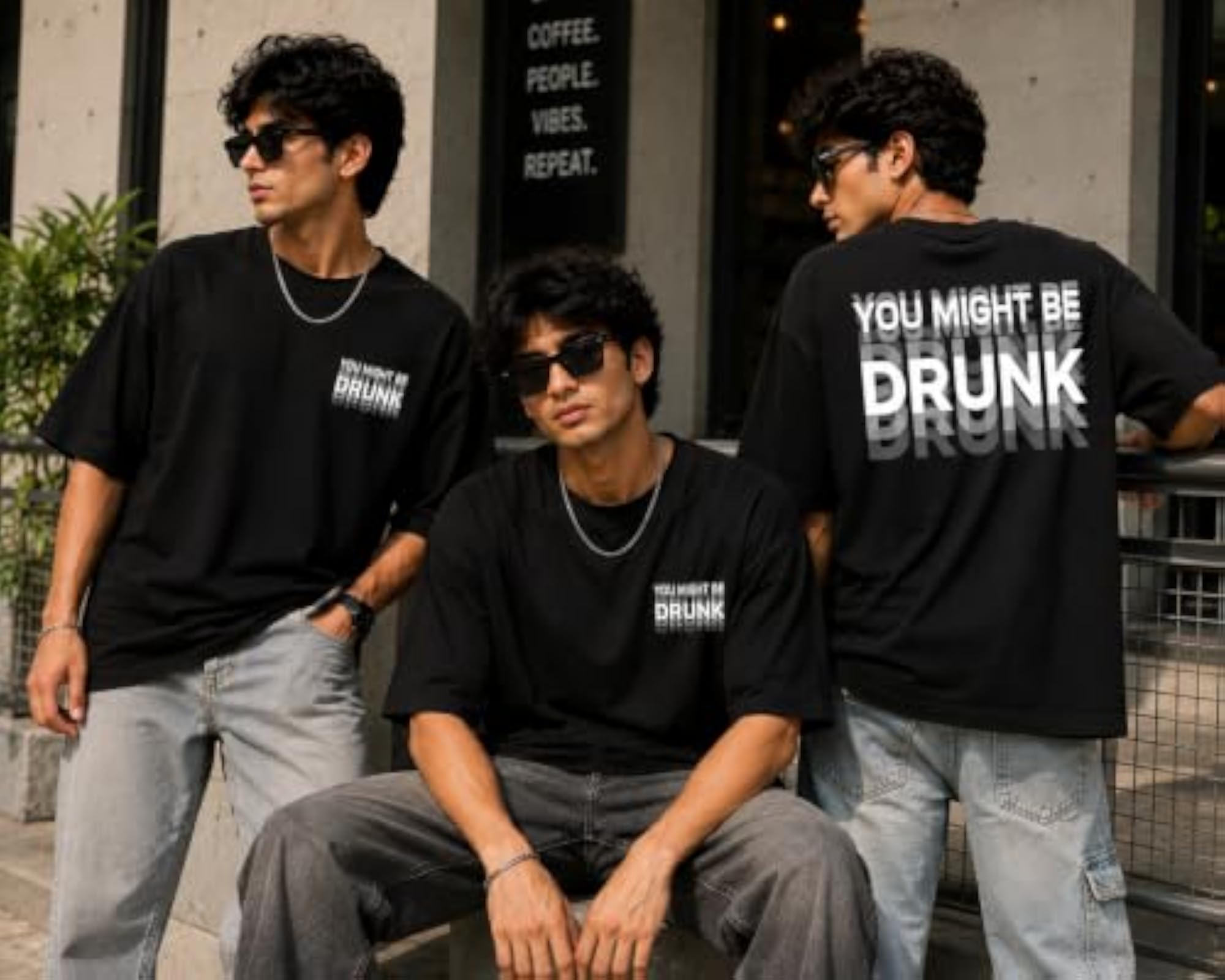 Oversized Back Graphic T-Shirt, You Might Be Drunk