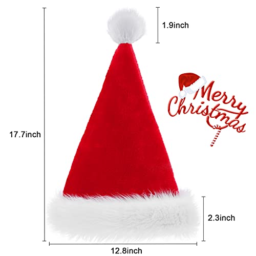 TCJJ Christmas Hats for Adults, Santa Hat Unisex Holiday Red Velvet Double Layer Comfort Xmas Hat for New Year Festive Party - Image 6