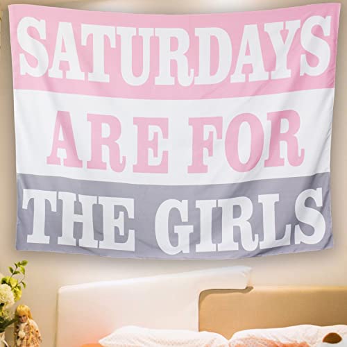 Lwlcbaby Funny Tapestry For College Dorm, Aesthetic Room Decor, Pink Tapestry, Tapestry For Bedroom Aesthetic For Teen Girls, Saturdays Are For The Girls Tapestry, 51"H X 59"L, Tapestry Wall Hanging For Bedroom Dorm #TOP5