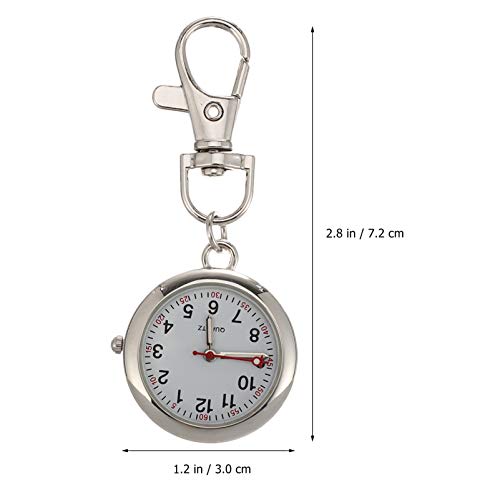 Tehaux Nurse Pocket Watch, Doctor Brooch Fob Watch Quartz Watch Keychain Casual Simple Clip Watch Hanging Medical Paramedic Medical Pocket Watch (Silver) #TOP4