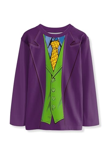 Unisex Kids Halloween Funny Long Sleeve Tee Shirts Cute Print Striped Costume 4-14 Years