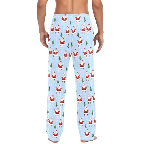 Christmas Santas Men's Pajamas Pants Cotton Sleep Bottoms Pants Lounge Sleepwear - S3