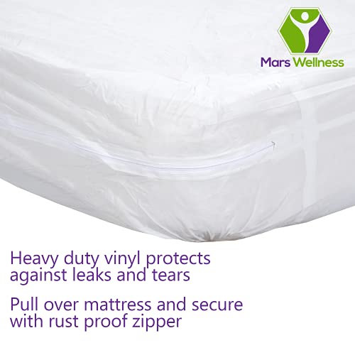Mars Wellness Waterproof Vinyl Mattress Protector And Cover - Zippered White Mattress Cover Sheet Bed Bugs Mattress Cover - 1 Pack - Twin #TOP1