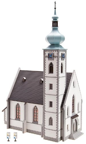 Faller 130490 Village Church With 2 Domes Ho Scale Building Kit #TOP2