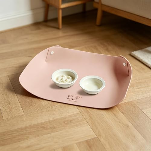 Futtermatte für Hunde | Anti- Öl- Matte gegen Verschütten, Futter für Katzen und kleine Hunde- für Wohnzimmer, Balkon, Küche, Essen, Wohnmobil, Welpen-3