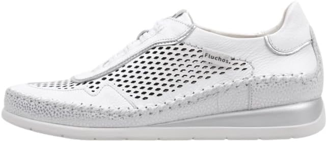 Fluchos F2143 Womens Wedge Sneaker, White, 41 EU