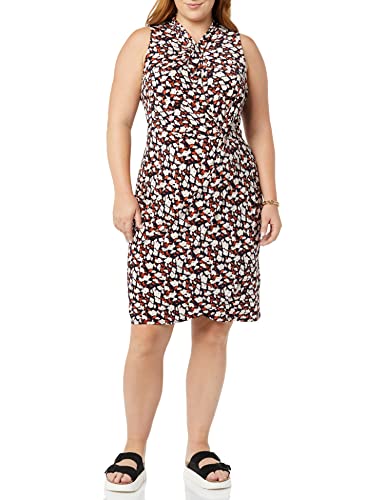 Image of Amazon Essentials Women's Sleeveless Faux Wrap Dress with Crossover Twist Neck