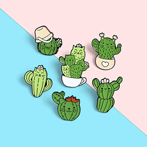 Brooch Cactus Cat Set 6PCS d'insignes fantaisie pour customisation