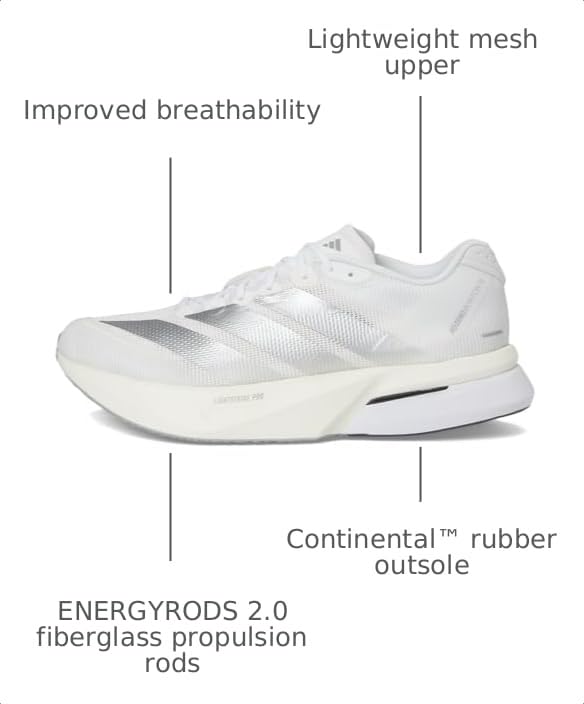 Image of adidas Adizero Boston 13 - Women's (White /Matte Silver)