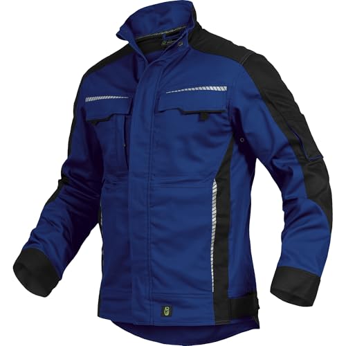 Leibwächter Flex-Line Herren Arbeitsjacke Bundjacke, Kornblau Gr. XL, atmungsaktive Allwetterjacke mit Stretchanteil für Herbst und Winter, robuste Arbeitsjacke Männer mit Reflexstreifen