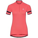 3 rückwärtige Taschen Odlo Damen Shirt Stand-up Collar s/s 1/2 Zip Breeze, Dubarry, L, 411271