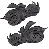 2pcs Super Bee emblme 3D Metal Car Body Fender Side Emblem Rear Trunk Badge Chrome Metal Sticker Big (Black X)