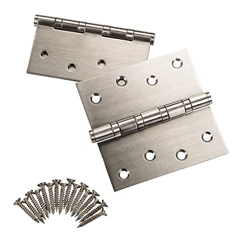 SOTECH 2 Stück Türband Scharnier Aufschraubband Edelstahl SS201 kugelgelagert mit Edelstahlschrauben/Tragkraft 50 kg/Materialstärke 2,0 mm / 100 x 100 mm