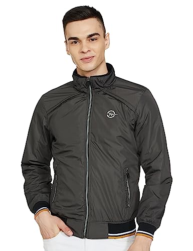 Blouson bomber coupe ajustée pour homme veste de mi-saison noire chic