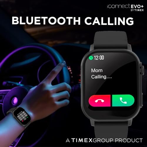 Image of TIMEX iConnect EVO+Made in India Unisex Smartwatch|Largest Display 2.04 inch AMOLED with 368x448 Pixel Bluetooth Calling|Rotating Functional Crown|AI Voice Assist|Upto 7 Days Battery -TWIXW401T