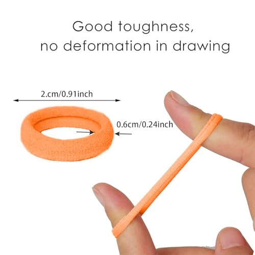 Image of Diversa Cotton Mini Rubber Bands Elastic Hair Ties, Small Baby Hair Bobbles Ponytail Holder for Kids Girls & Women, 2.5 cm in Diameter, Pack of 100 (Orange)