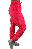 Worldclassca Damen Cargohose Jogginghose Uni NEON Farben Windbreaker GLÄNZEND Hose EINFARBIG NEONPINK Neonorange Fitnesshose Sweatpants Freizeithose Fitness Blogger XS-XL 34-42 NEU (XL, NeonPink)