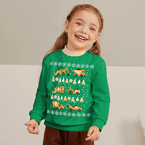 DDSOL Toddler Boy Sweatshirt Ugly Christmas Sweater Truck Shirt Kids Xmas Pullover Reindeer Santa Tops 2-7 Years3