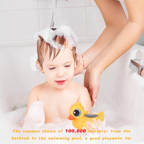 Image of Baby Bath Thermometer - Digital Floating Water Thermometer with LED Display & Color Temperature Alerts, Rechargeable Bath Toy for Infant Bathtub Safety, Newborn Bath Essentials Gift