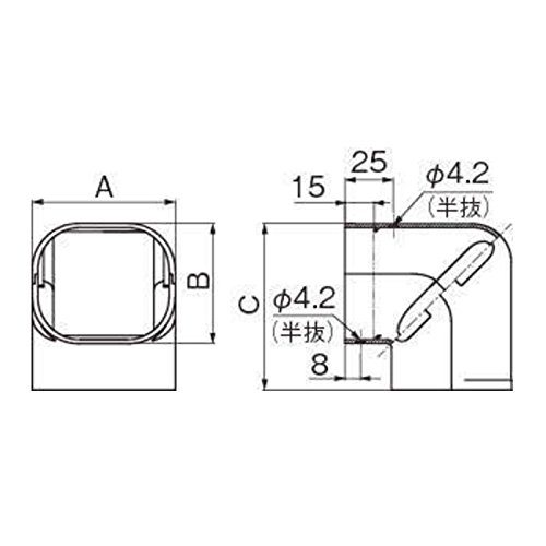 Amazon | 因幡電工 配管化粧カバー コーナー立面90° 立面90°曲り