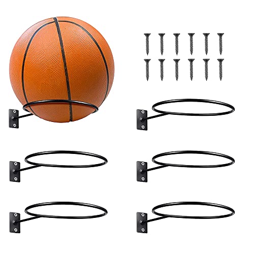 ADDLIVE Soporte de Pared para Balones de Exhibición, 6 PCS Metal Soporte de Exhibición de Pelota, Soporte de Pared de Bola montada para Baloncesto, fútbol, Rugby, Voleibol, fútbol, Pantalla