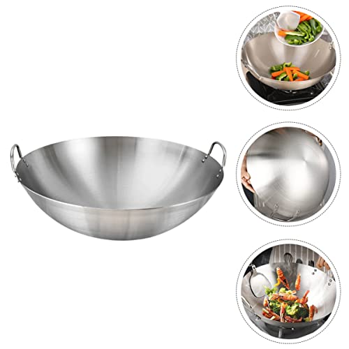 Wok redondo de acero inoxidable 30 cm para cocina miniatura 5