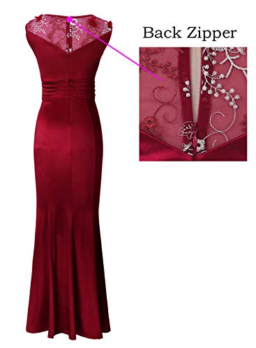 Image of VFSHOW Womens Formal Ruched Ruffles Evening Prom Wedding Party Maxi Dress