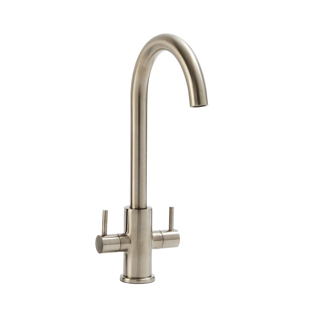 Milano Mirage - Brushed Nickel Single Lever Handle Kitchen Sink Mixer Tap Swivel Spout Size 0.551155655