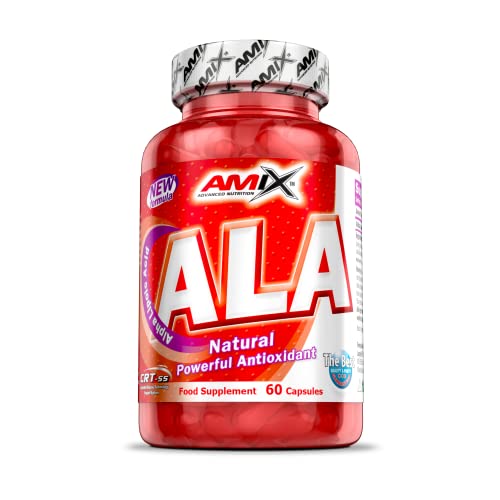 AMIX - Complemento Alimenticio - ALA Alpha Lipoic Acid en Formato de 60 Cápsulas - Propiedades Antioxidantes - Ideal para Controlar el Nivel de Glucosa en Sangre