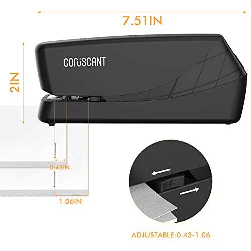 Coruscant Electric Stapler, Heavy Duty Automatic Stapler, 25 Sheet, Including 2000 Staples 1 Staple Remover, Desktop Stapler Ac Or Battery Powered For Professional Home Office Use（Black） #TOP1