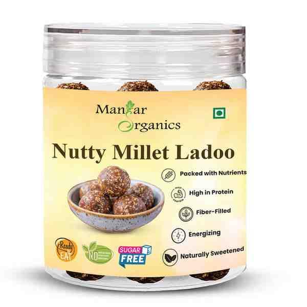 ManHar Organics Millet Nutty Ladoo 180g (12 Pcs) - Healthy, Guilt-Free Snack | Made with Dry Fruits & Jaggery, No Added Sugar | Rich in Fiber & Nutrients | Energy Booster | Keto-Friendly | Gluten-Free-image-40