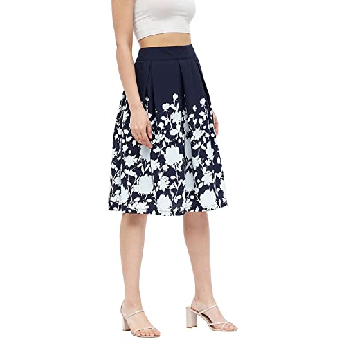 Image of Harpa Crepe Western Skirt Navy