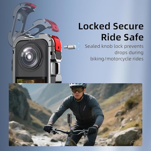 Image of Metal Protective Case for Insta 360 X5 Action Camera with Silicone Lens Cap, Cold Shoe Mount, 3x1 /4 inch Threads & 2-Claw GoPro Mount Adapter - Insta 360 Action Camera Accessories (Cage + Cap)