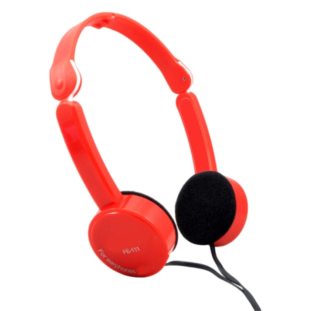 Elnwnnkc Foldable Over-Ear Headphone Corded Noise Isolating Corded Stereo Headsets with Microphone for Adults Teens