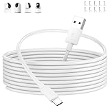 ACOCOBUY Micro USB Power Cable 5M, Power Cord for Mi 360° Home Security Camera 2K Pro, Mi Smart Camera C300 C200, for EZVIZ C6/C1c, USB A to Micro Long Charging Cable Wire for Security Cameras, White