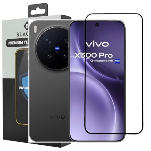 Image of Blackwik Premium Tempered Glass Screen Protector for Vivo X300 Pro (Pack of 1) with Edge-To-Edge Protector Coverage | Easy Installation Kit (Black)