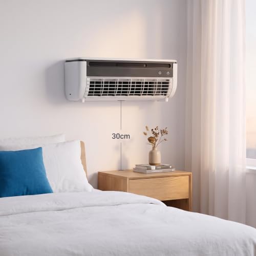 Aire acondicionado mini split compacto sin conductos color negro para espacios pequeños de pared 8