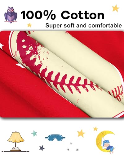 Image of DAUGHTER QUEEN Boys Pajamas 4 Pieces Long Set 100% Cotton Sleepwear Size 18 Months-12 Years