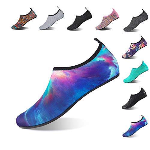 Aqua Socks Beach Water Shoes Barefoot Yoga Socks Quick-Dry Surf Swim Shoes for Women Men (Aurora, 38/39EU)