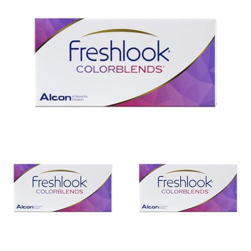 Image of Freshlook Colorblends Contact Lens with Lens Case & Solution- 2 Pieces (0,Brilliant Blue) (Pack of 3)