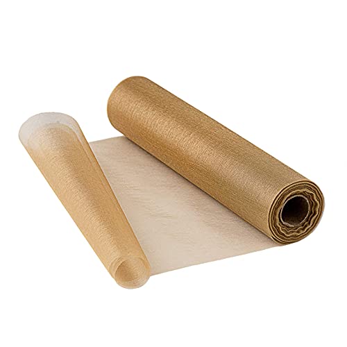 29cm x 25m Roll of Organza Sheer Fabric - Elegant Decorative Cloth for Wedding Chair Bows, Table Runners, Party Favours - Crafting Supplies for Ribbons, Dress Accents,and Bags, Champagne Gold