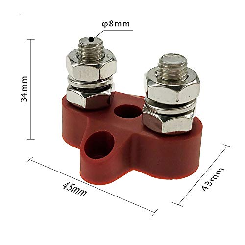 Borniers DC 48V M8 double bloc de jonction de sol robuste pour câblage sécurisé de batterie 2pack - 5